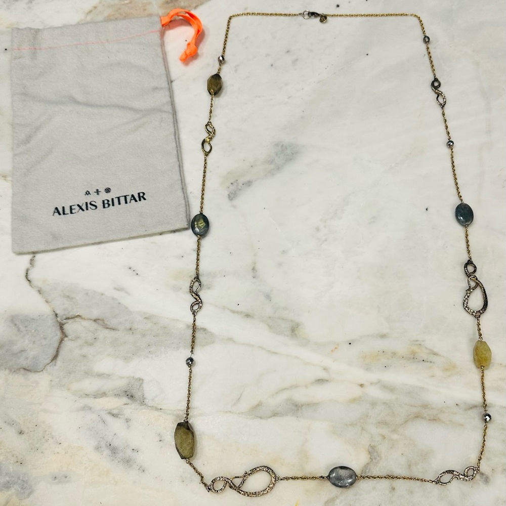Alexis Bittar Gold and Gray Necklace